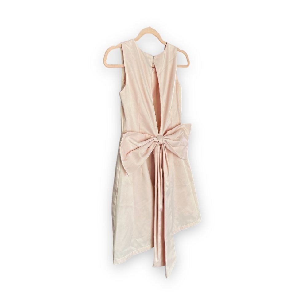 POEM BANGKOK | Pink Silk-Satin Bow Mini Dress (S)